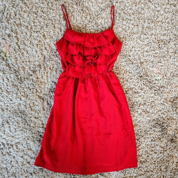Forever 21 Dresses & Skirts - Forever 21 Red Ruffle Sun Dress - Size S
